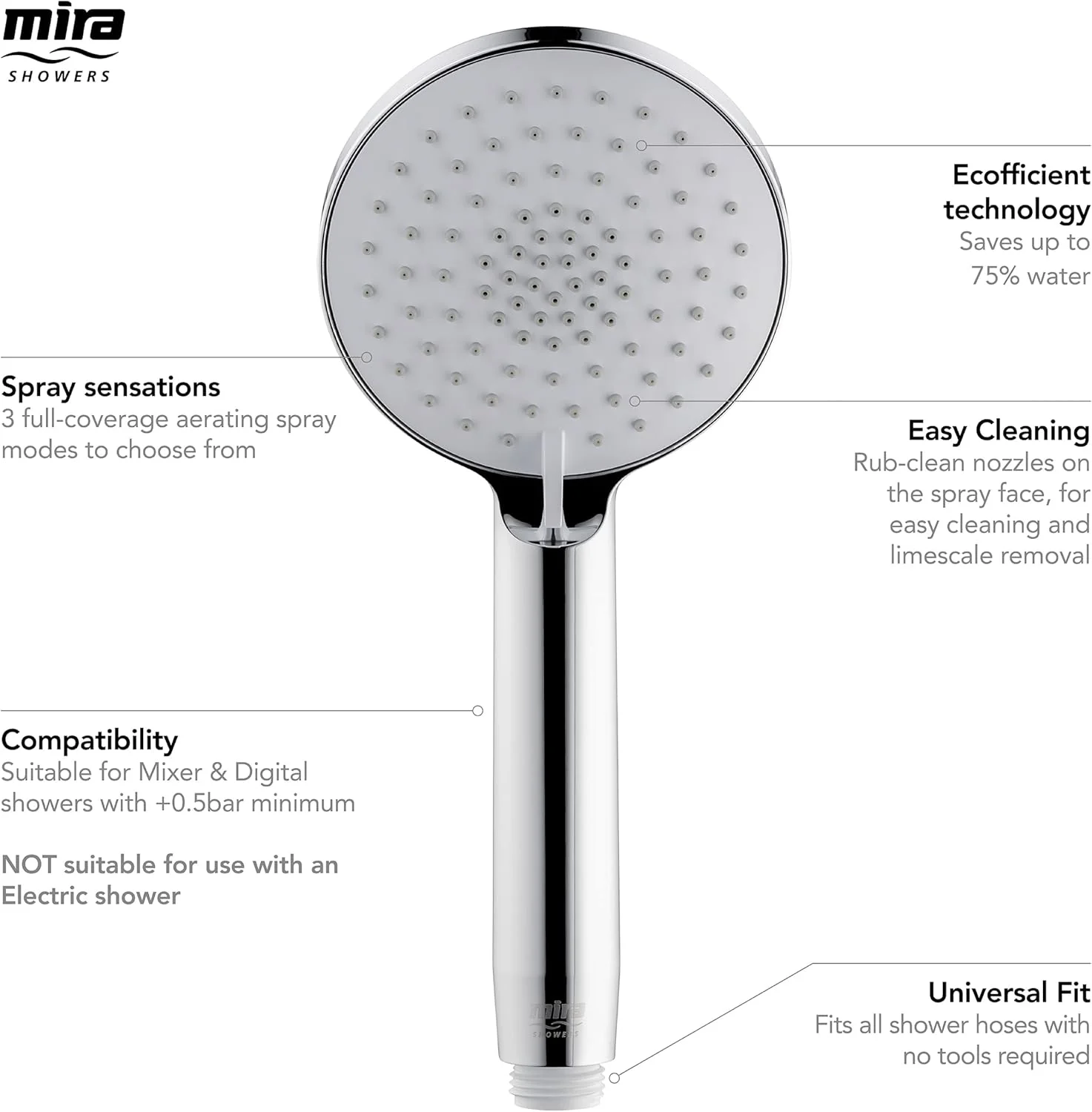 3-Spray Eco Shower Head