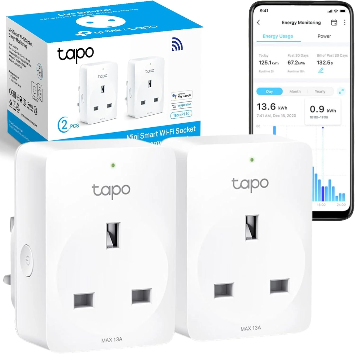 2 x Tapo P110 Smart Plug with Energy Monitoring